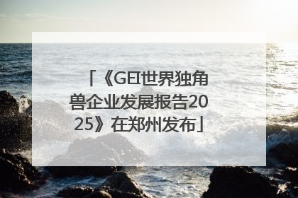 《GEI世界独角兽企业发展报告2025》在郑州发布