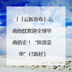 「云新发布」云南热忱欢迎全球华商侨企！“投资菜单”已备好