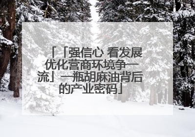「强信心 看发展 优化营商环境争一流」一瓶胡麻油背后的产业密码