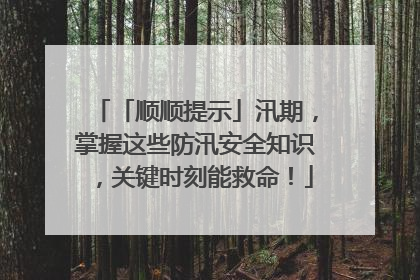 「顺顺提示」汛期，掌握这些防汛安全知识，关键时刻能救命！