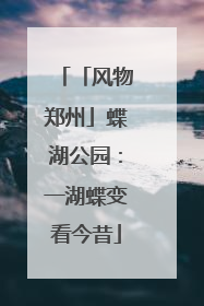 「风物郑州」蝶湖公园：一湖蝶变看今昔