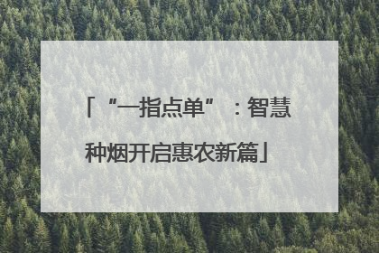 “一指点单”：智慧种烟开启惠农新篇