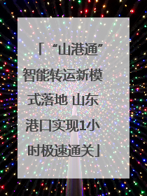 “山港通”智能转运新模式落地 山东港口实现1小时极速通关