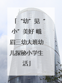 “幼”见“小”美好 峨眉三幼大班幼儿探秘小学生活