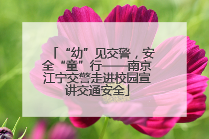 “幼”见交警，安全“童”行——南京江宁交警走进校园宣讲交通安全