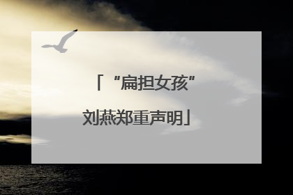 “扁担女孩”刘燕郑重声明