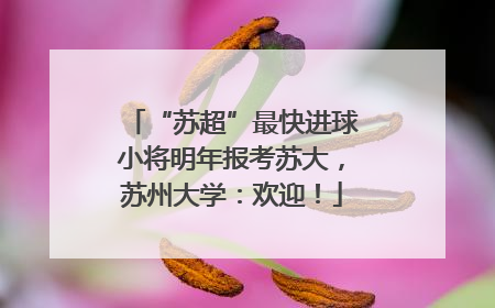 “苏超”最快进球小将明年报考苏大，苏州大学：欢迎！