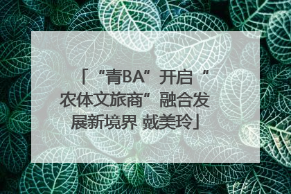 “青BA”开启“农体文旅商”融合发展新境界 戴美玲