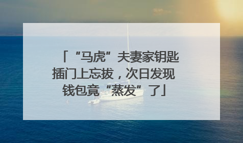 “马虎”夫妻家钥匙插门上忘拔，次日发现钱包竟“蒸发”了