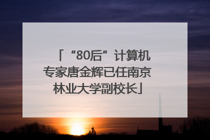 “80后”计算机专家唐金辉已任南京林业大学副校长
