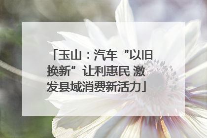 玉山：汽车“以旧换新”让利惠民 激发县域消费新活力