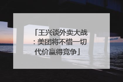 王兴谈外卖大战：美团将不惜一切代价赢得竞争