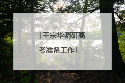 王宗华调研高考准备工作
