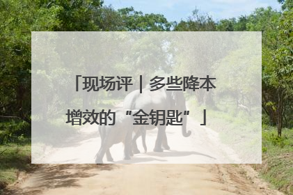 现场评｜多些降本增效的“金钥匙”