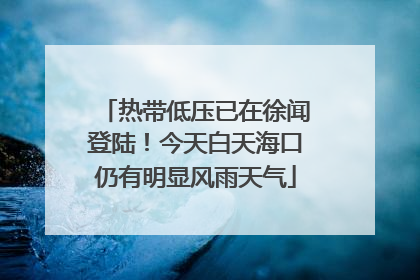 热带低压已在徐闻登陆！今天白天海口仍有明显风雨天气