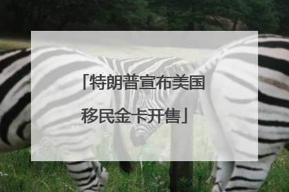特朗普宣布美国移民金卡开售