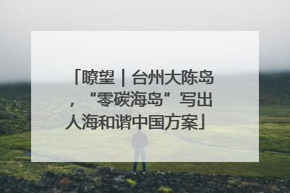 瞭望｜台州大陈岛，“零碳海岛”写出人海和谐中国方案