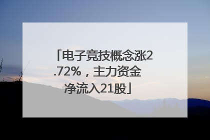 电子竞技概念涨2.72%，主力资金净流入21股