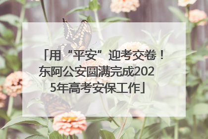 用“平安”迎考交卷！东阿公安圆满完成2025年高考安保工作