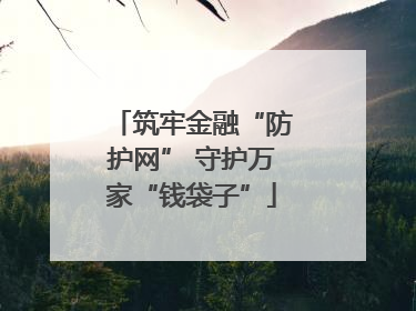 筑牢金融“防护网” 守护万家“钱袋子”