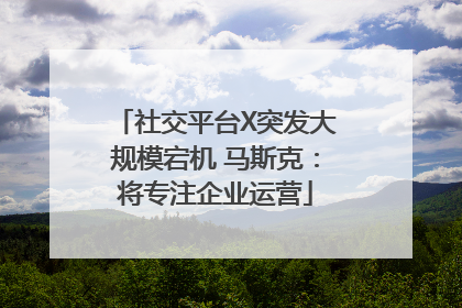 社交平台X突发大规模宕机 马斯克：将专注企业运营