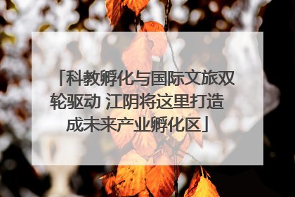 科教孵化与国际文旅双轮驱动 江阴将这里打造成未来产业孵化区
