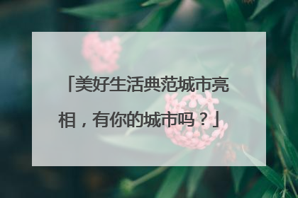 美好生活典范城市亮相，有你的城市吗？