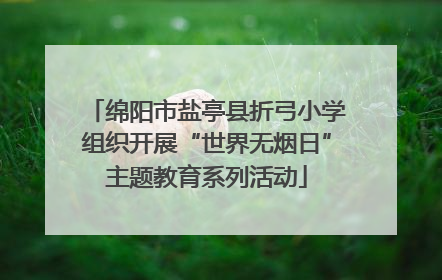 绵阳市盐亭县折弓小学组织开展“世界无烟日”主题教育系列活动