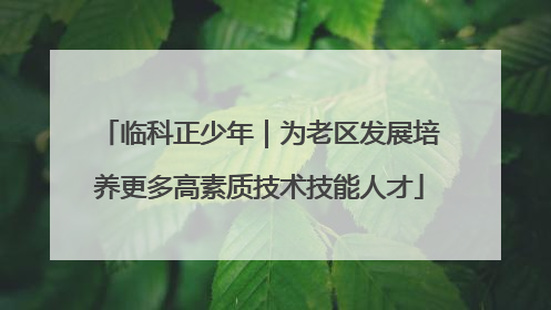 临科正少年｜为老区发展培养更多高素质技术技能人才