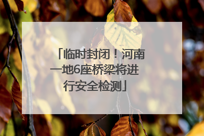 临时封闭！河南一地6座桥梁将进行安全检测