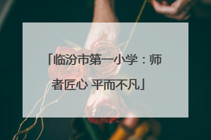 临汾市第一小学：师者匠心 平而不凡