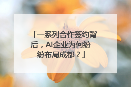 一系列合作签约背后，AI企业为何纷纷布局成都？