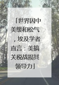世界因中美缓和松气，埃及学者直言：美搞关税战损其领导力
