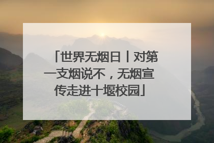 世界无烟日丨对第一支烟说不，无烟宣传走进十堰校园