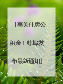 事关住房公积金！蚌埠发布最新通知