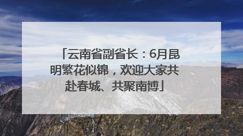 云南省副省长：6月昆明繁花似锦，欢迎大家共赴春城、共聚南博