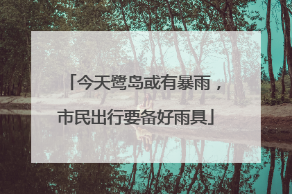 今天鹭岛或有暴雨，市民出行要备好雨具