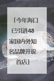 今年海口已引进48家国内外知名品牌开设首店