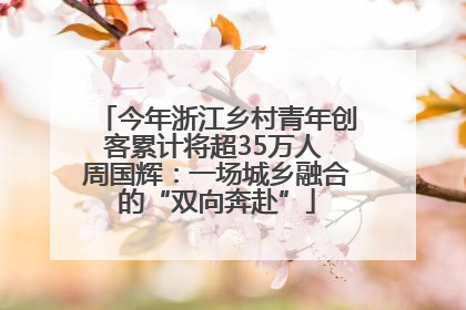 今年浙江乡村青年创客累计将超35万人 周国辉：一场城乡融合的“双向奔赴”