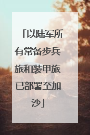 以陆军所有常备步兵旅和装甲旅已部署至加沙