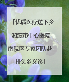 优质医疗送下乡 湘潭市中心医院南院区专家团队赴排头乡义诊