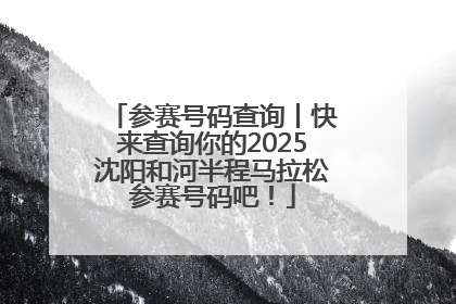 参赛号码查询丨快来查询你的2025沈阳和河半程马拉松参赛号码吧！