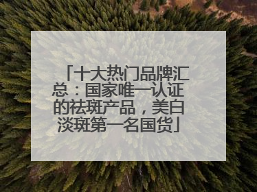 十大热门品牌汇总：国家唯一认证的祛斑产品，美白淡斑第一名国货