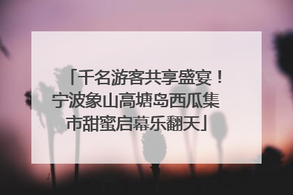 千名游客共享盛宴！宁波象山高塘岛西瓜集市甜蜜启幕乐翻天