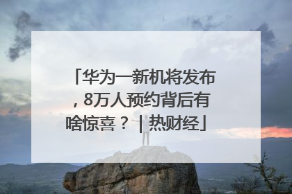 华为一新机将发布，8万人预约背后有啥惊喜？｜热财经