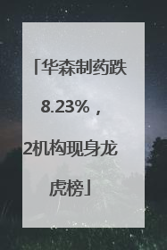 华森制药跌8.23%，2机构现身龙虎榜
