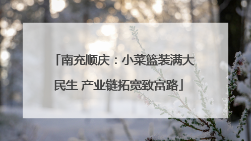 南充顺庆：小菜篮装满大民生 产业链拓宽致富路
