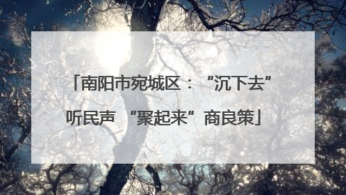 南阳市宛城区：“沉下去”听民声 “聚起来”商良策