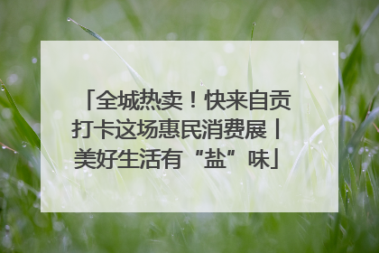 全城热卖！快来自贡打卡这场惠民消费展丨美好生活有“盐”味