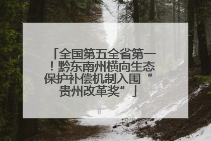 全国第五全省第一！黔东南州横向生态保护补偿机制入围“贵州改革奖”